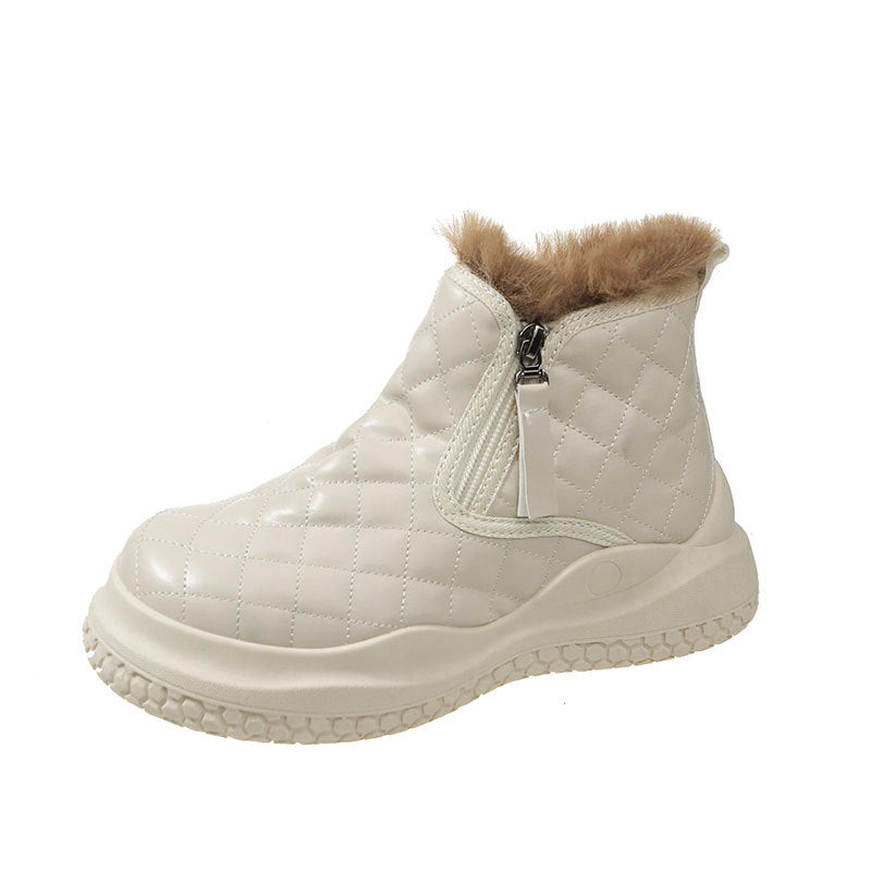 Damen Winterstiefel Warm Kuschelig Mit Reißverschluss