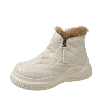 Damen Winterstiefel Warm Kuschelig Mit Reißverschluss