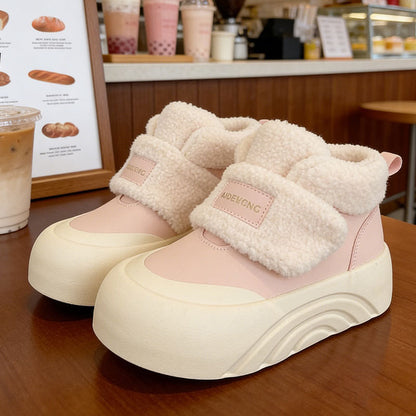 Damen Winterboots Bequem Plüschig Warme Schneestiefel