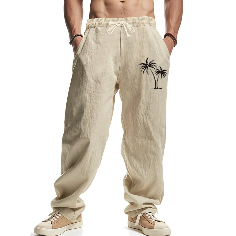 Herren Strandhose Lässig Palmendruck Sommerhose