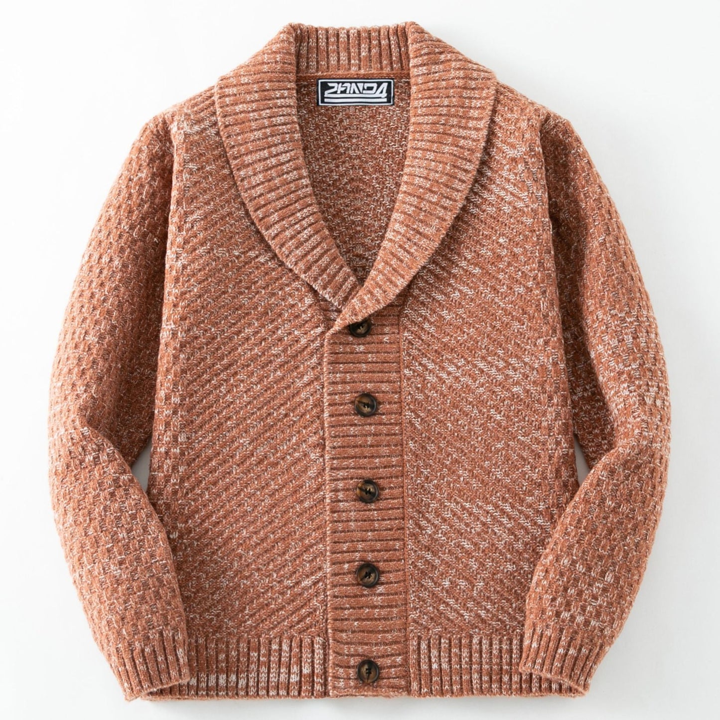 Herren Strickjacke Strukturiert Mit Schalkragen Modern - BerlinGlamour