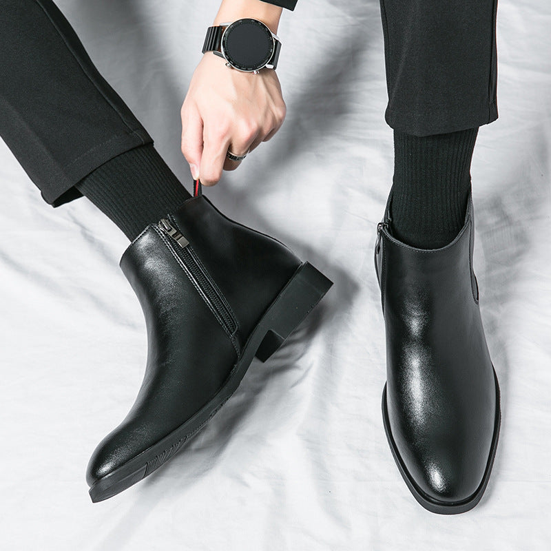 Damen Stiefeletten Elegante Schwarz Bequem Reißverschluss
