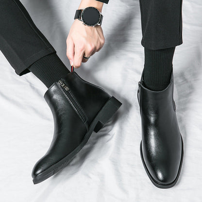 Damen Stiefeletten Elegante Schwarz Bequem Reißverschluss