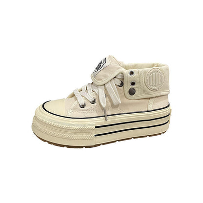Damen Sneaker High-Top Urban Style Schnürsenkel Schwarz