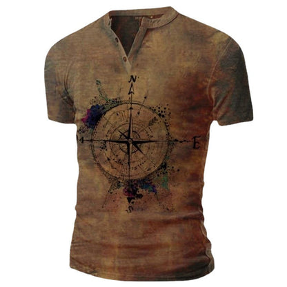 Herren T-Shirt Kompass Design Trendy Urban