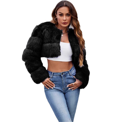 Kurze Damen Pelzjacke Luxus Style