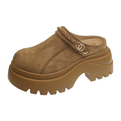 Damen Clogs Rutschsicher Trendig Logo Plattform