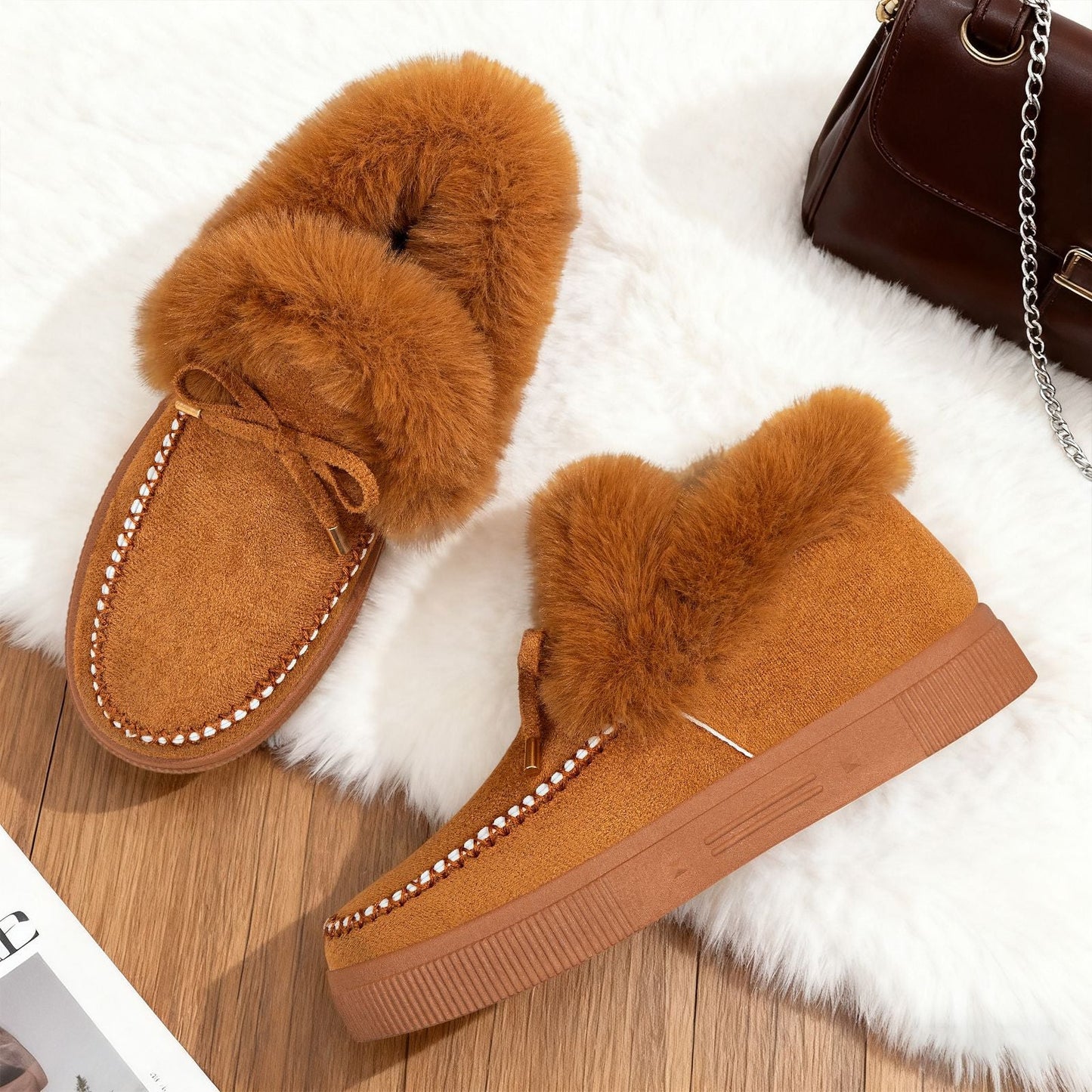 Damen Sneaker Bequem Kuschelig Elegant