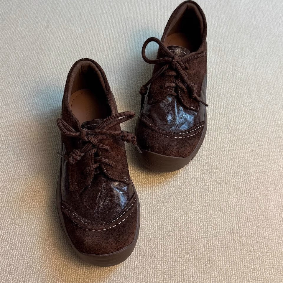 Damen Schnürschuhe Lederschuhe Bequem Modisch