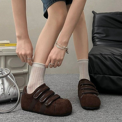 Damen Clogs Weich Wildleder Bequem Klettverschluss