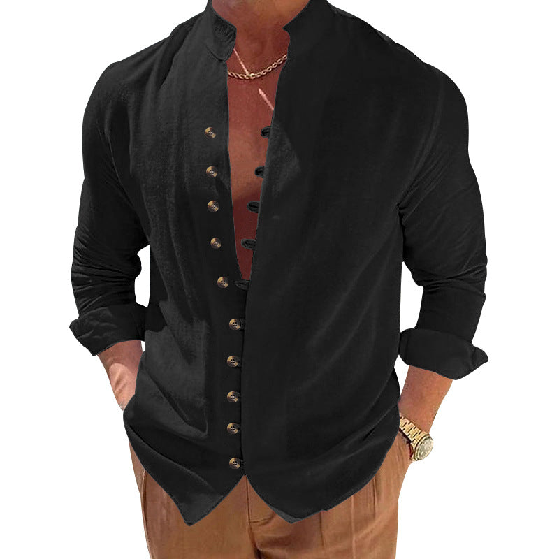 Herren Hemd Lässig Knopfleiste Trendy Casual