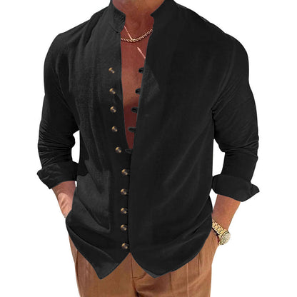Herren Hemd Lässig Knopfleiste Trendy Casual