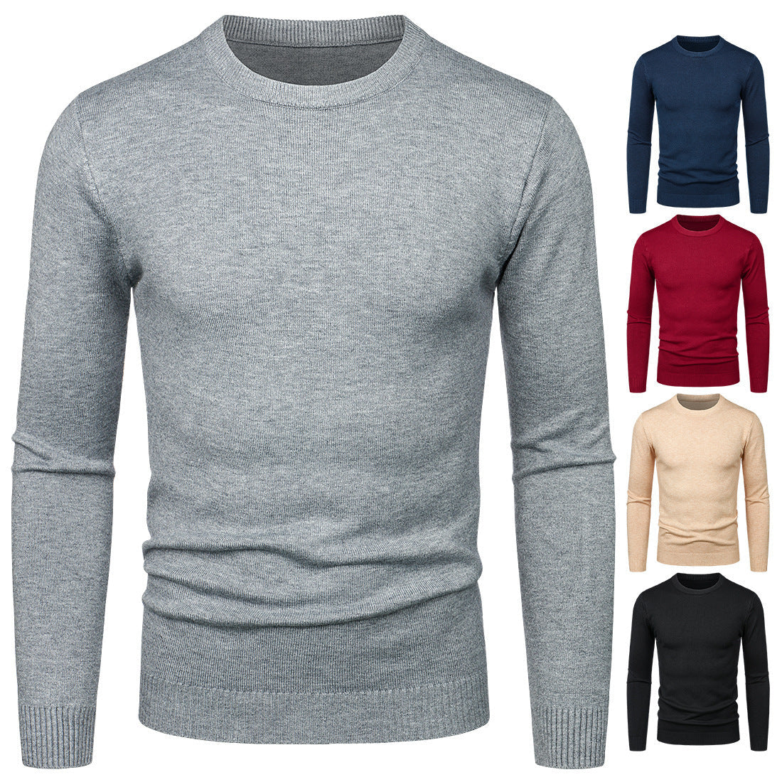 Herren Pullover Weich Rundhals Modern
