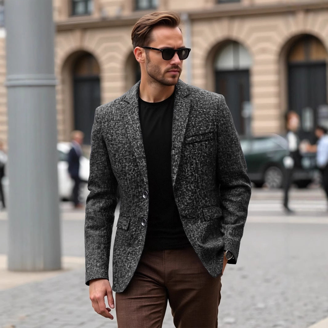 Herren Blazer Elegant Modern Strukturiert Polyester