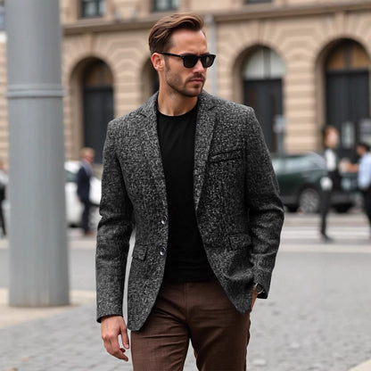 Herren Blazer Elegant Modern Strukturiert Polyester