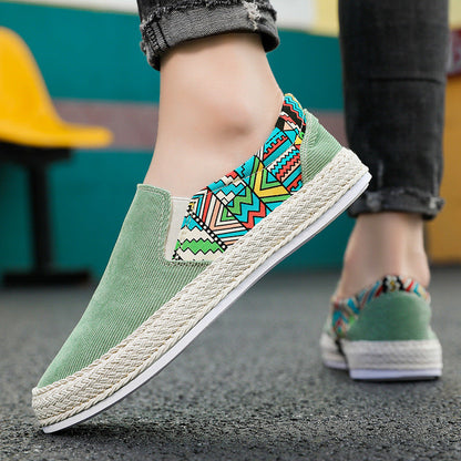 Damen Espadrilles Bunt Ethno Slip-On Sommer Schuhe