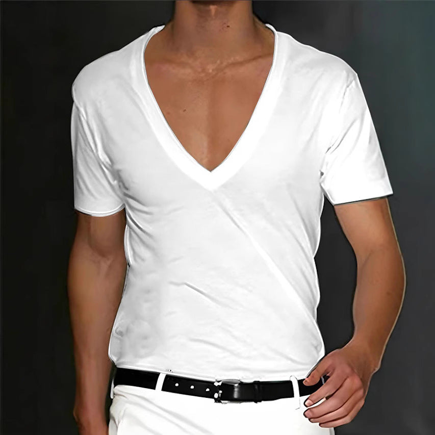 Herren T-Shirt V-Ausschnitt Slim Fit Premium Qualität - BerlinGlamour