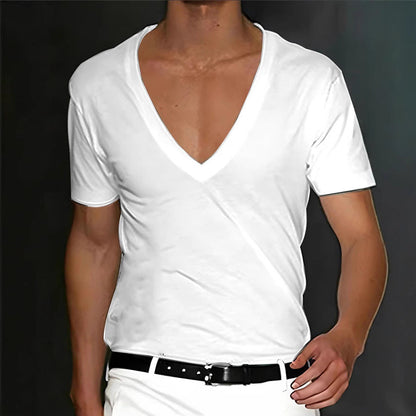 Herren T-Shirt V-Ausschnitt Slim Fit Premium Qualität - BerlinGlamour