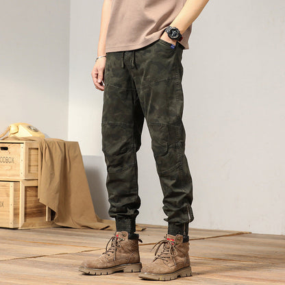 Herren Cargo-Hose Camouflage Elastic mit Taschen