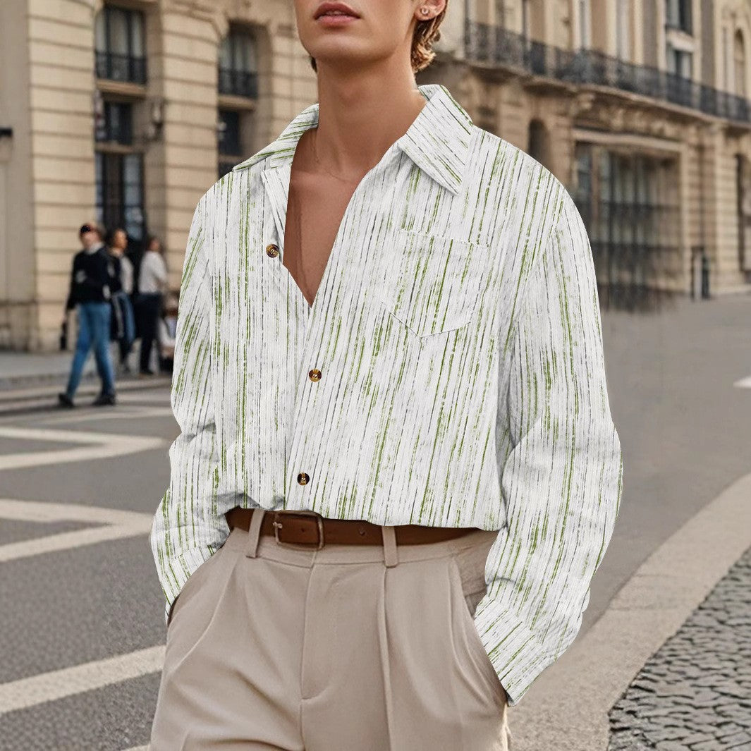 Herren Hemd Elegantes Langarm Hemd mit Struktur-details Modern - BerlinGlamour