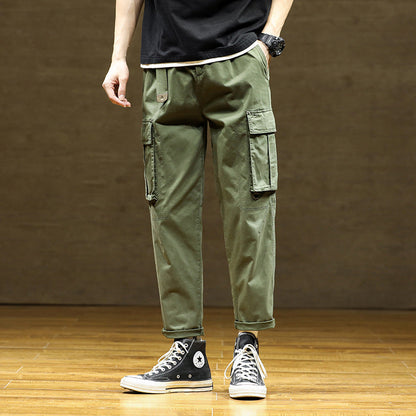 Herren Cargo-Hose Bequem mit verstellbarem Bund und vielen Taschen