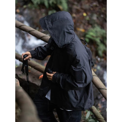 Herren Outdoorjacke Funktionell mit Taschen Verstellbares Kapuzenband