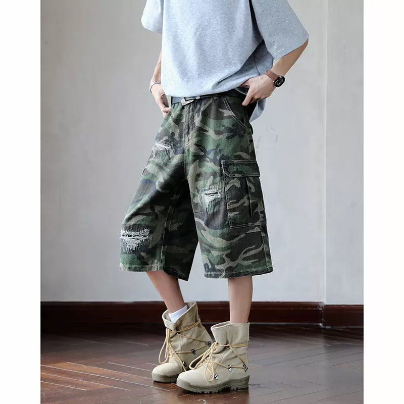 Herren Cargo-Shorts Camouflage Vieltaschig Robust