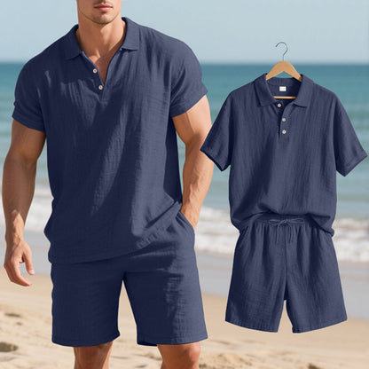 Herren Sommeroutfit Kurzarm Polo Shorts Modern