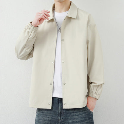 Herren Übergangsjacke Leicht Modern Schnitt mit Druckknöpfen