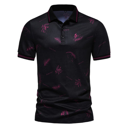 Herren Polohemd Modern Floralmuster Berlin Style