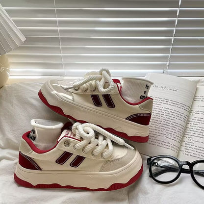 Damen Sneaker Chunky Weite Passform Schnürsenkel Modisch