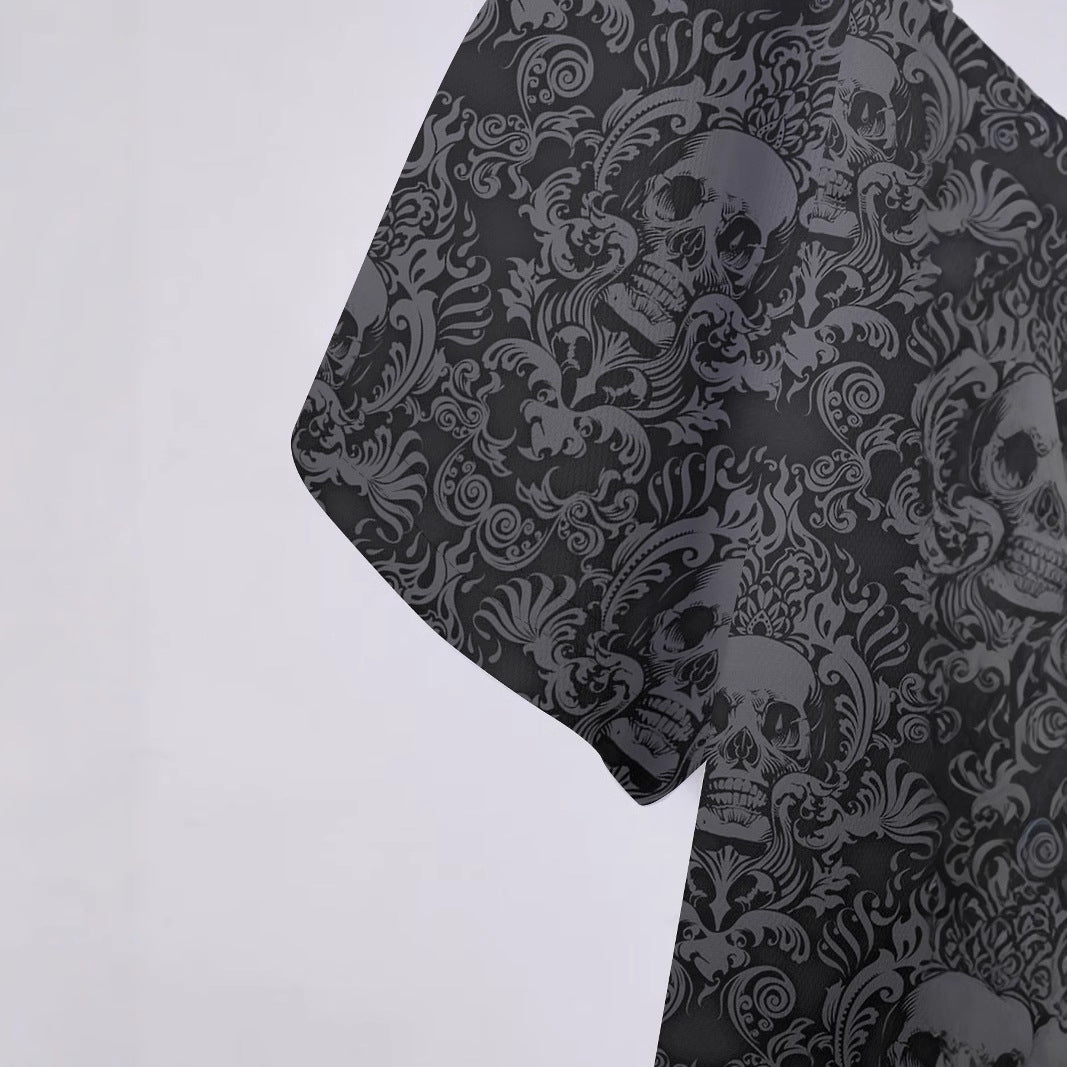 Herren Poloshirt Kurzarm Totenkopf Design atmungsaktiv