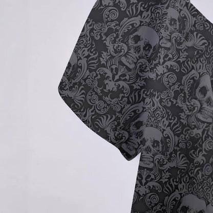 Herren Poloshirt Kurzarm Totenkopf Design atmungsaktiv