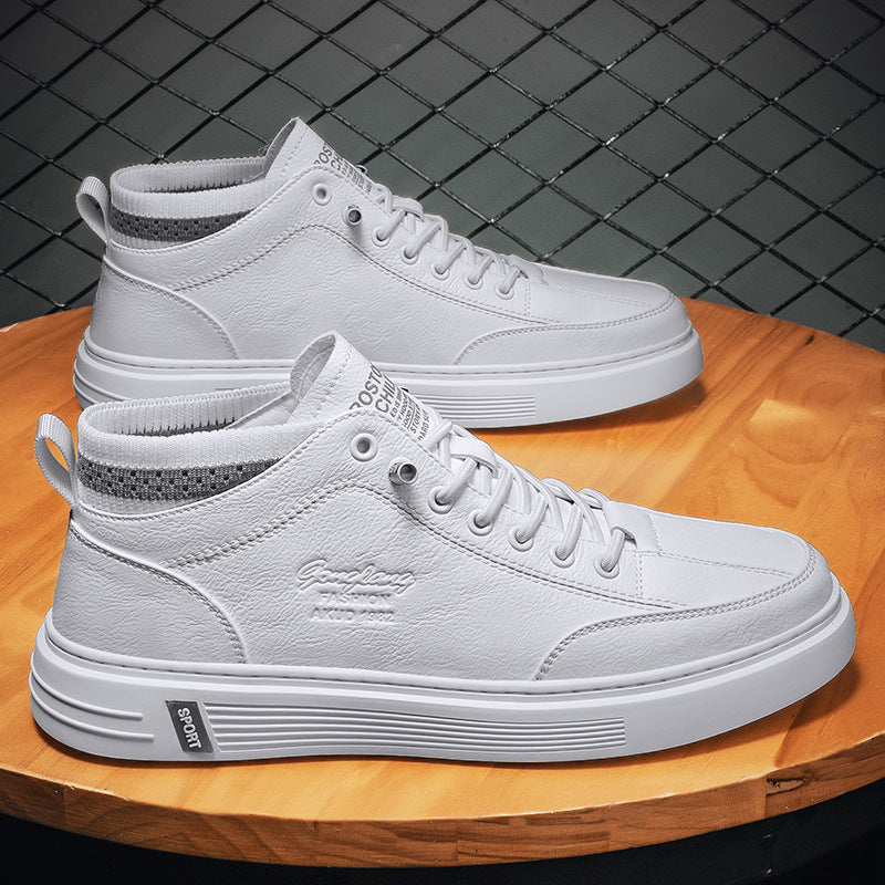 Damen Sneaker Hoch Hoher Schaft Kunstleder Elastisch - BerlinGlamour