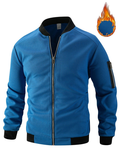 Herren lässige Bomberjacke mit innovativen Stoffstrukturen und praktischem Reißverschluss BerlinGlamour.