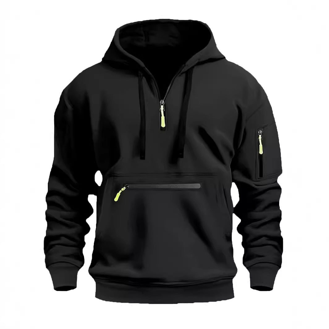 Herren Kapuzenpullover Modern mit Reißverschluss Taschen