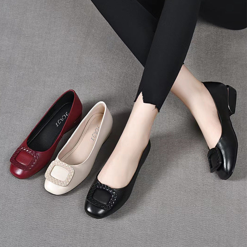 Damen Ballerinas Klassisch Schnallen Design Schuhe