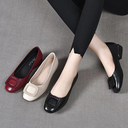 Damen Ballerinas Klassisch Schnallen Design Schuhe