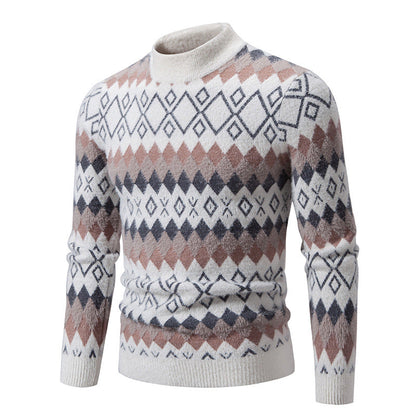 Herren Strickpullover Geometrisch Hochkragen Modern