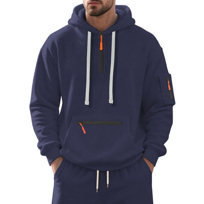 Herren Kapuzenpullover Hochkragen Modern mit Reißverschluss