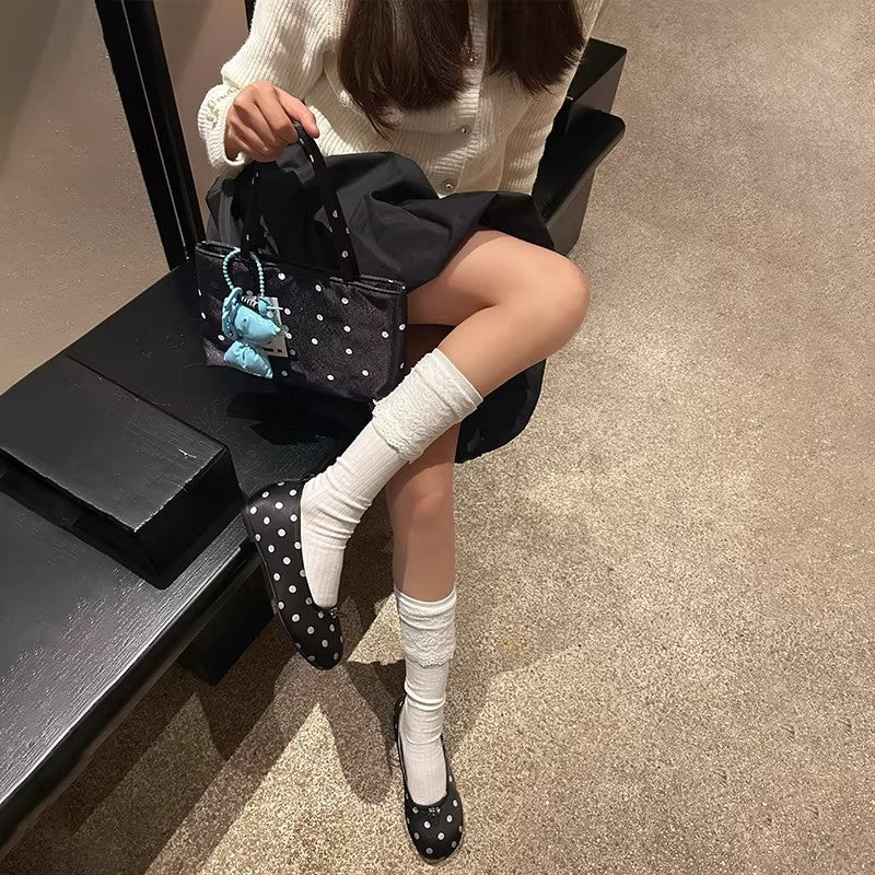 Damen Ballerinas Elegante Punkte Design Komfortabel