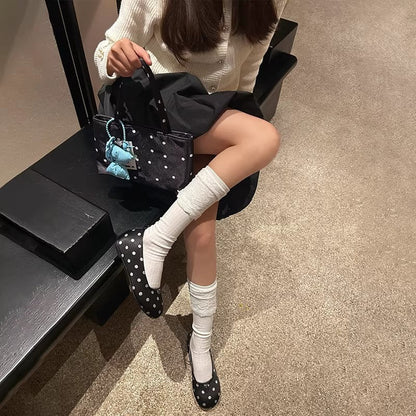 Damen Ballerinas Elegante Punkte Design Komfortabel
