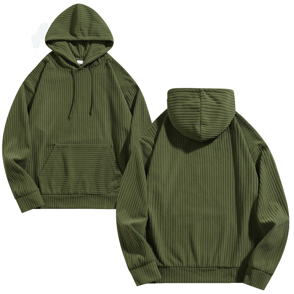 Herren lässiger Kapuzenpullover mit geripptem Design und praktischen Taschen Berlin-Glamour. - BerlinGlamour