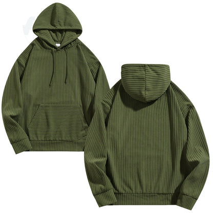 Herren lässiger Kapuzenpullover mit geripptem Design und praktischen Taschen Berlin-Glamour. - BerlinGlamour