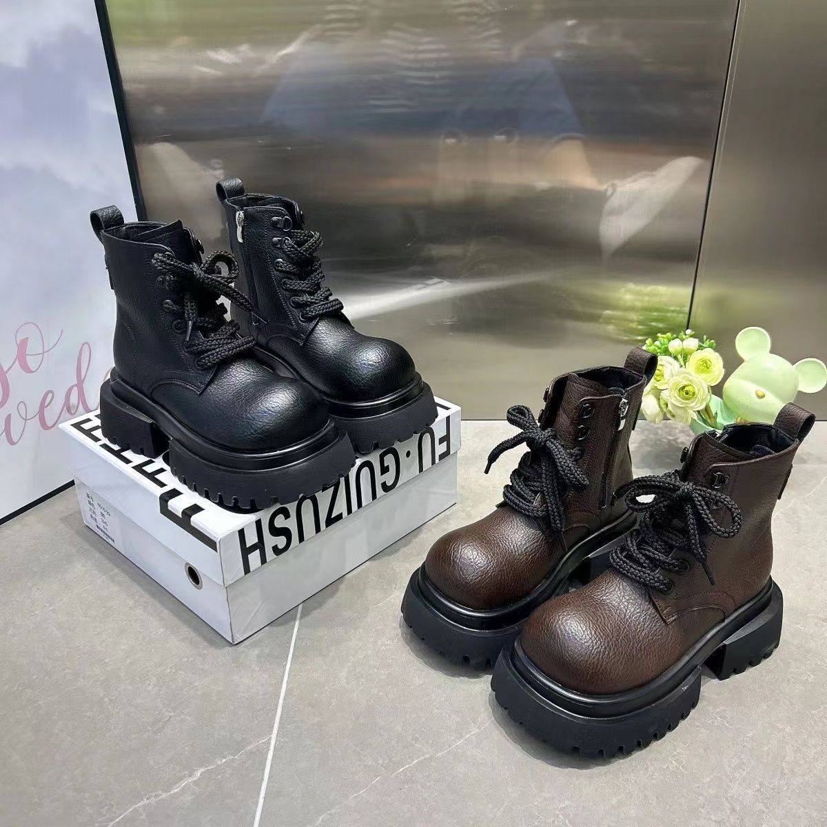 Damen Stiefeletten Robust Rutschfest Schuhe Winter