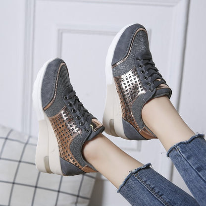 Damen Sneaker Leopard Print atmungsaktiv Mesh