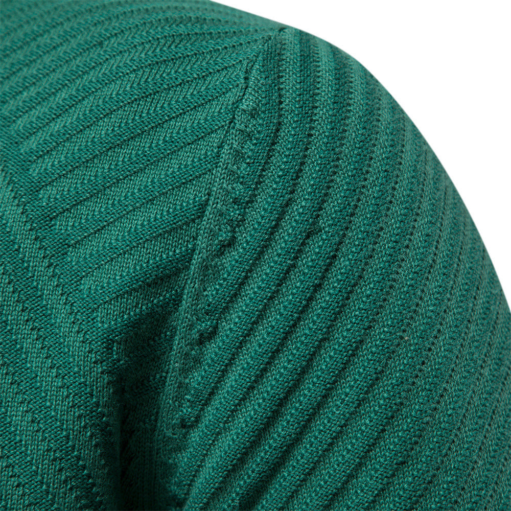 Herren Strickpullover Modern Diagonal Muster Grau
