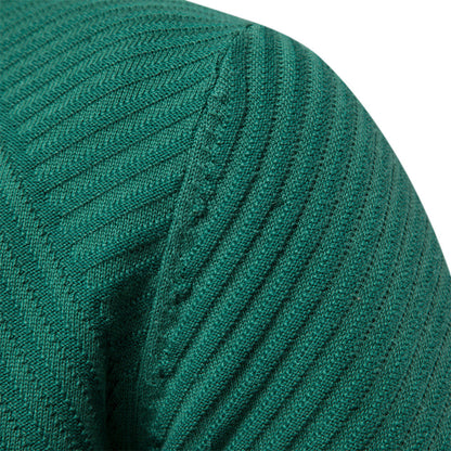 Herren Strickpullover Modern Diagonal Muster Grau