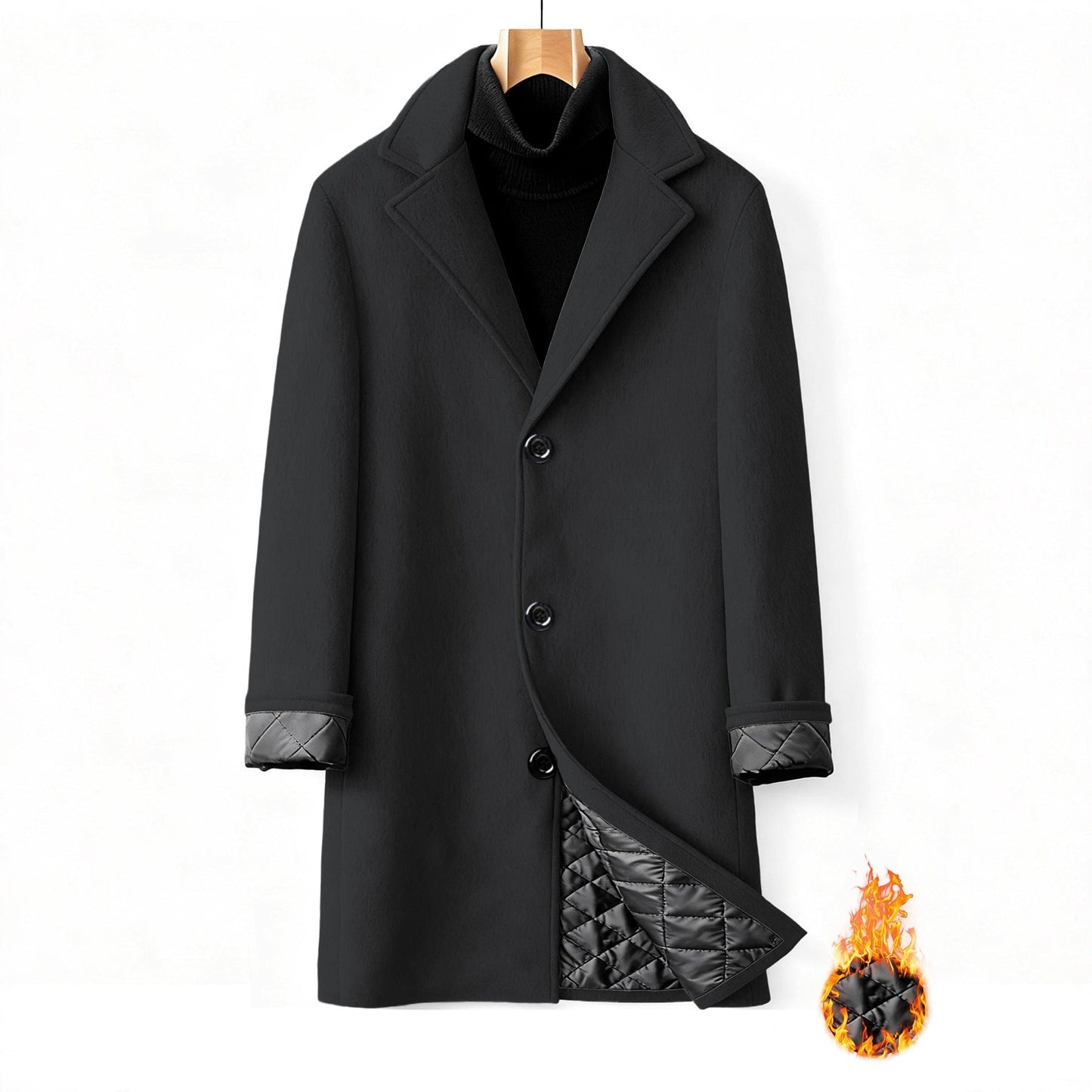 Herren Übergangsmantel Wärmeisolierend Elegant Modern