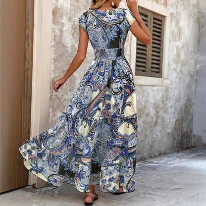 Damen Maxikleid mit Blumenmuster und schmeichelndem Schnitt